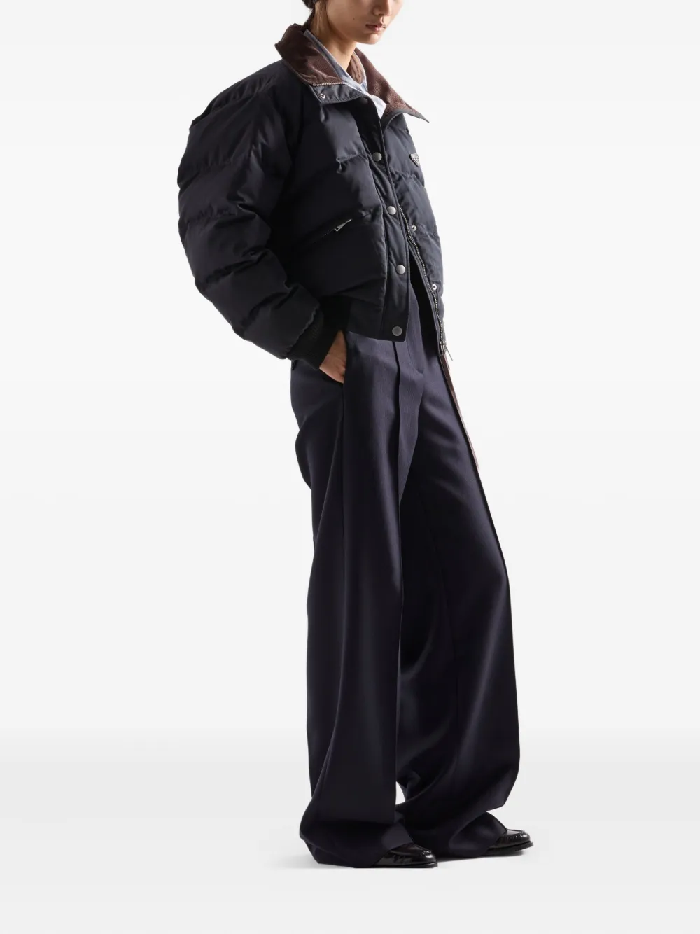 Prada Gewatteerd donsjack Zwart