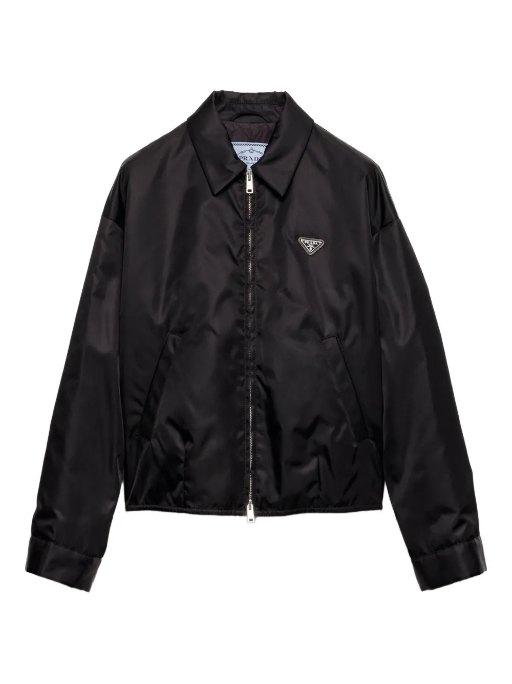 Prada triangle-logo shirt-collar shirt jacket | Black | Image 1