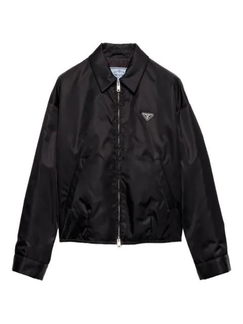Prada triangle-logo shirt-collar shirt jacket