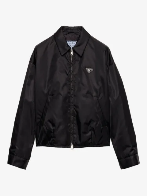 Prada triangle-logo shirt-collar jacket