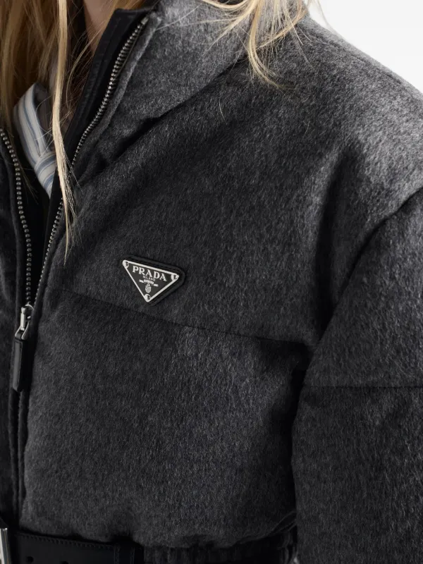 プラダコート PRADA プラダ コート レディース38 ブラック ウール