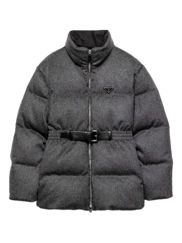 【値下げします】PRADA ロゴプリントジャケット グレー PRADA(プラダ) 00's Logo front pocket jet cap ロゴ フロント