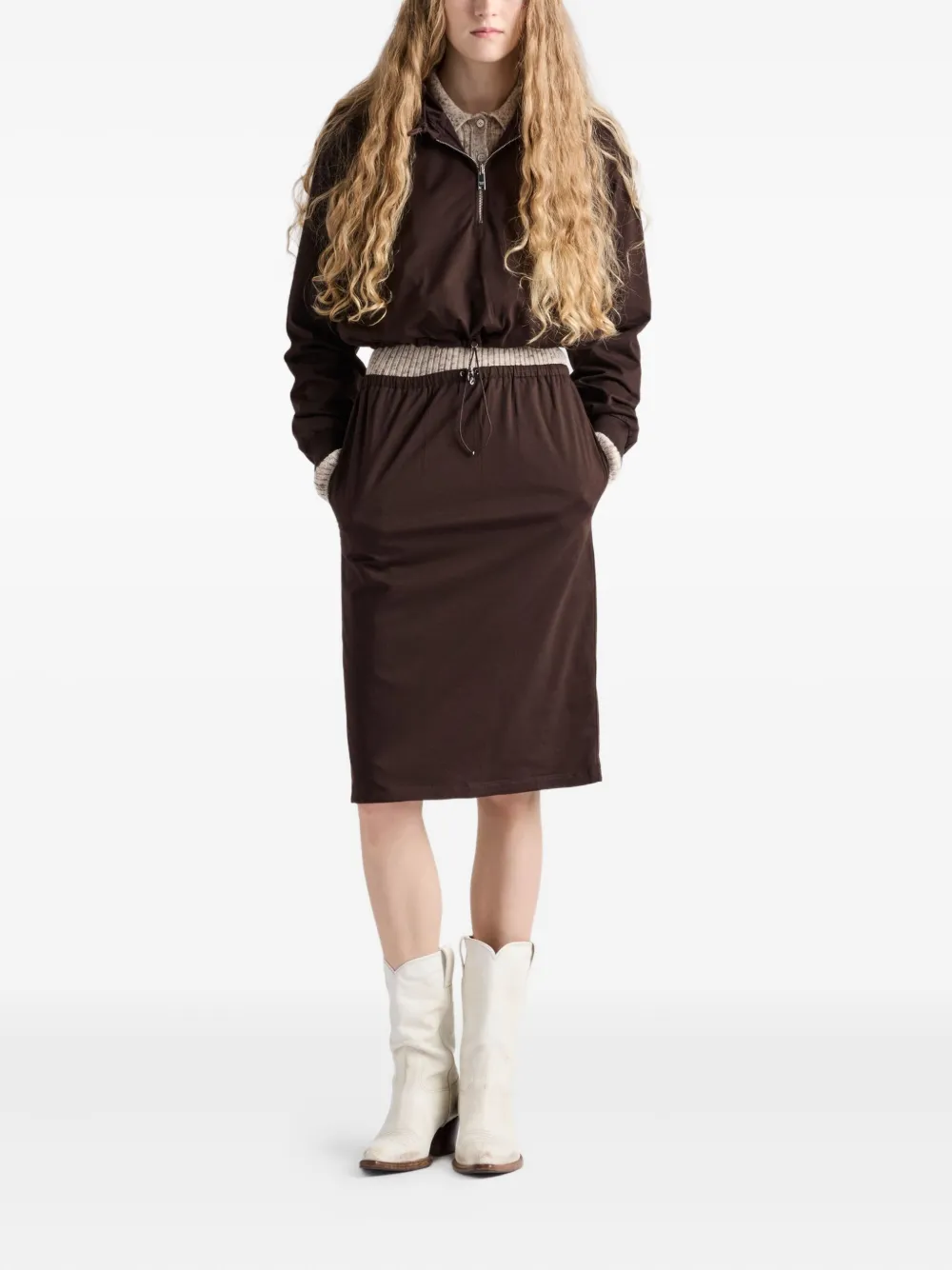 Prada Hoodie met trekkoord - Bruin