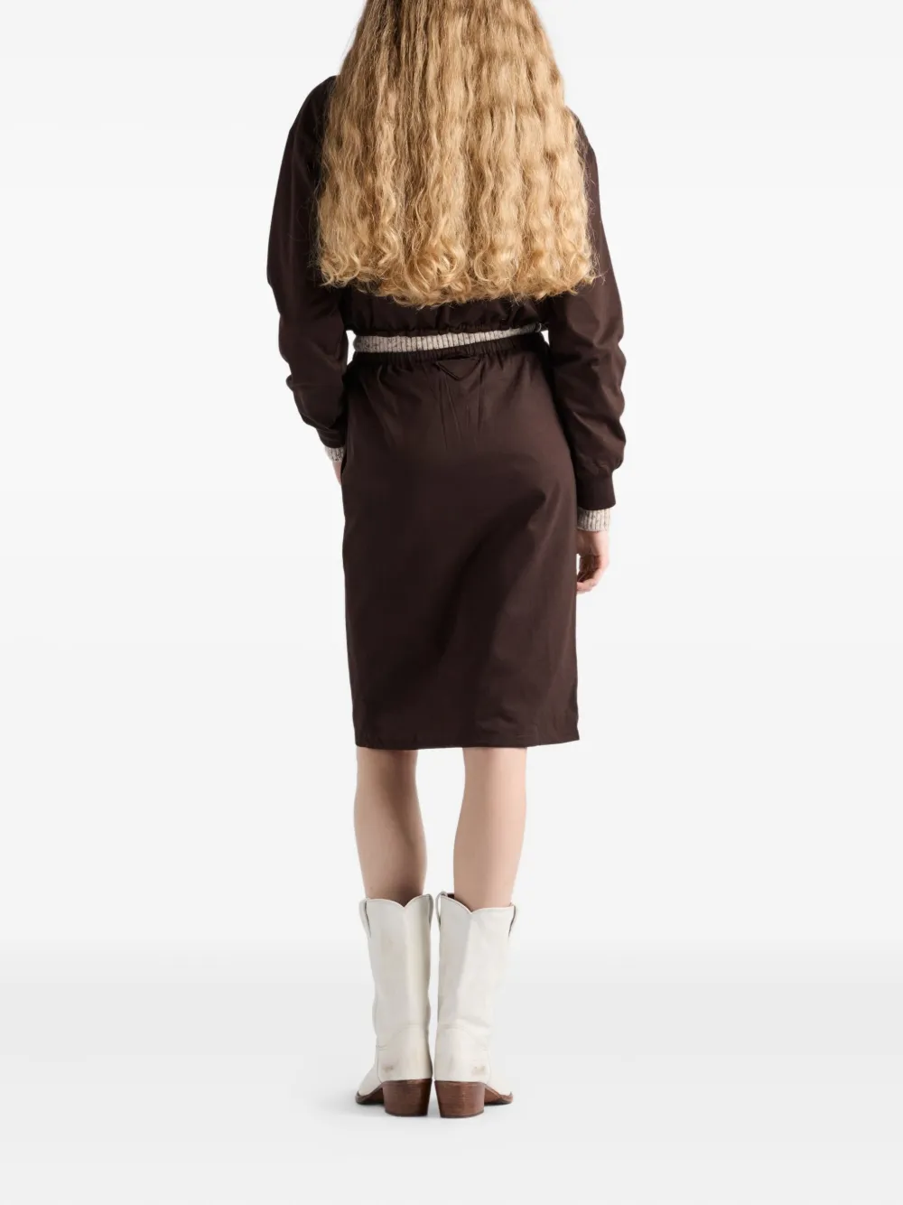 Prada Hoodie met trekkoord Bruin