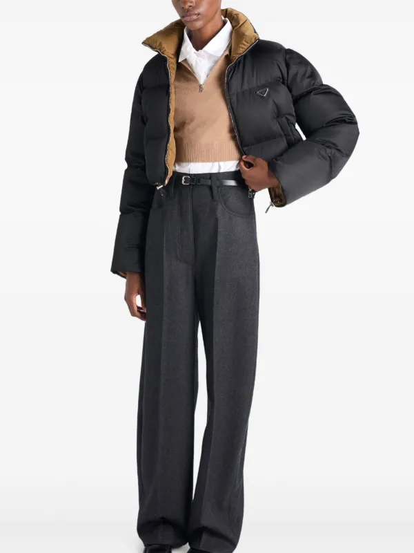 Prada Padded stand-up Collar Jacket | Black | FARFETCH