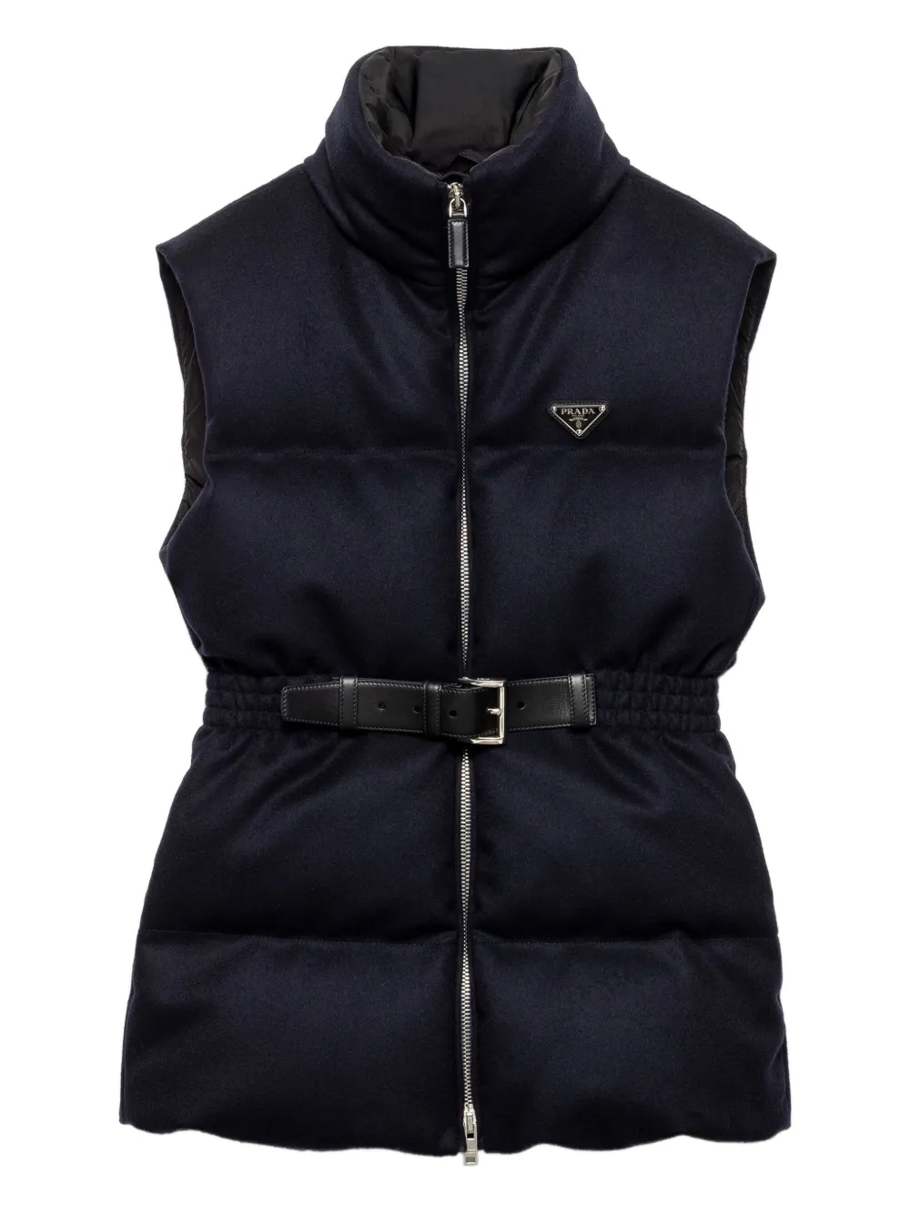 Prada padded triangle-logo gilet | Blue | Image 1