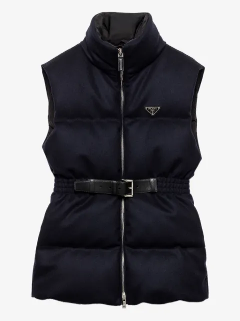 Prada chaleco capitonado con logo