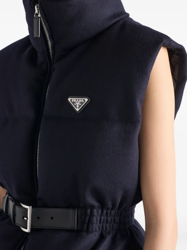 Prada Padded triangle-logo Gilet | Blue | FARFETCH JO
