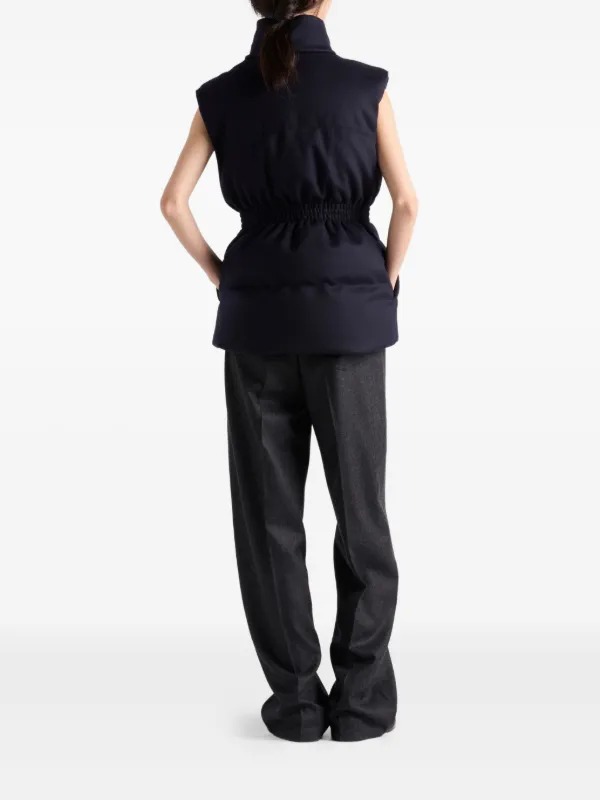 Prada Padded triangle-logo Gilet | Blue | FARFETCH