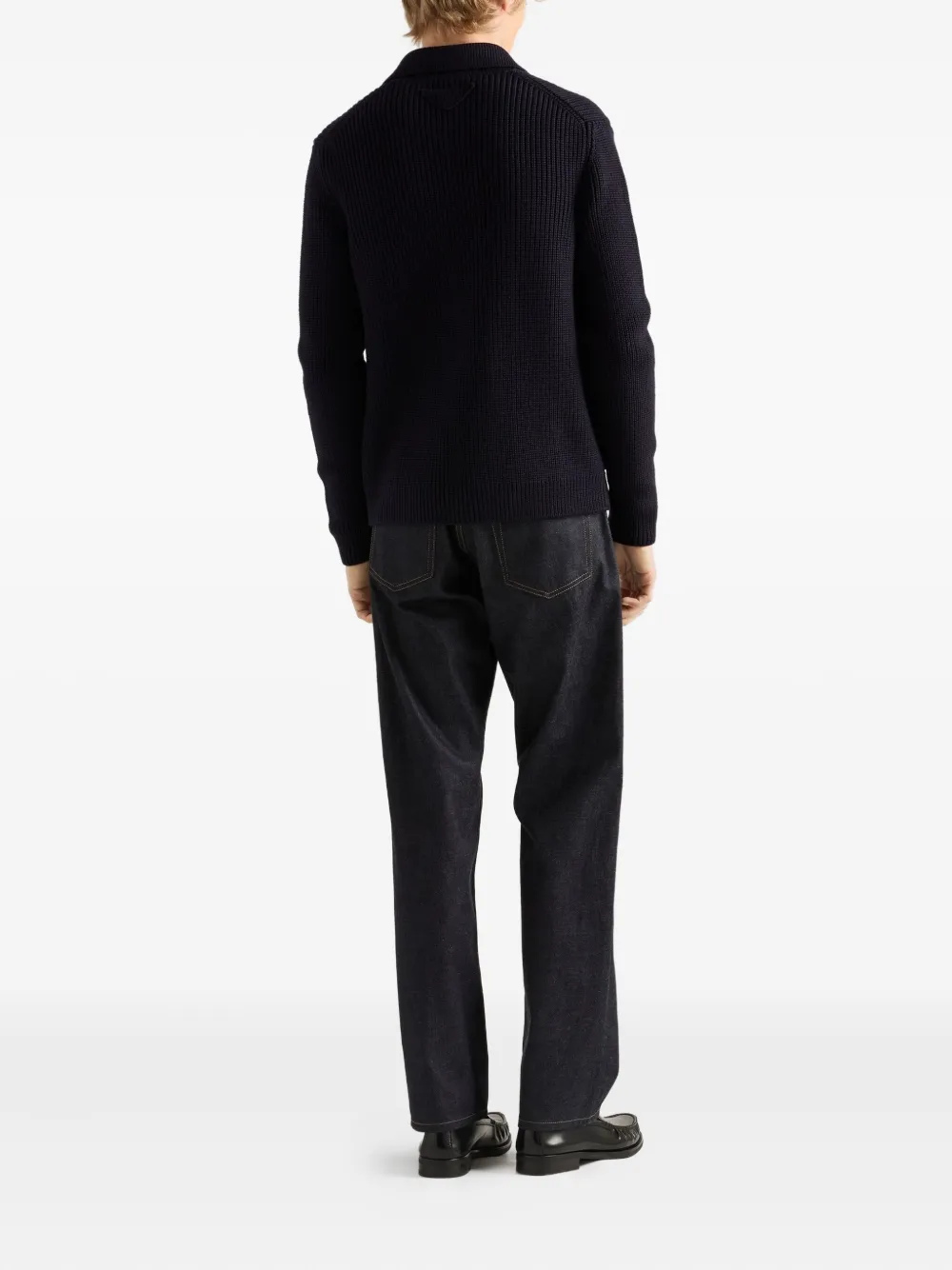 Prada Jeans met bandje aan de achterkant Blauw