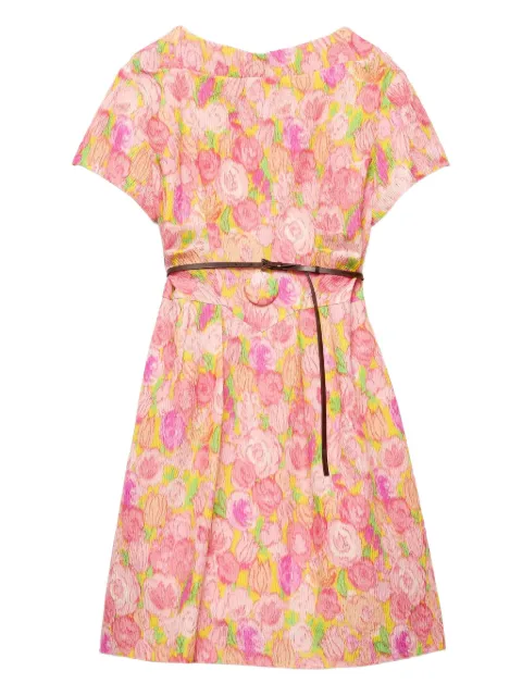 Prada floral-print belted mini dress