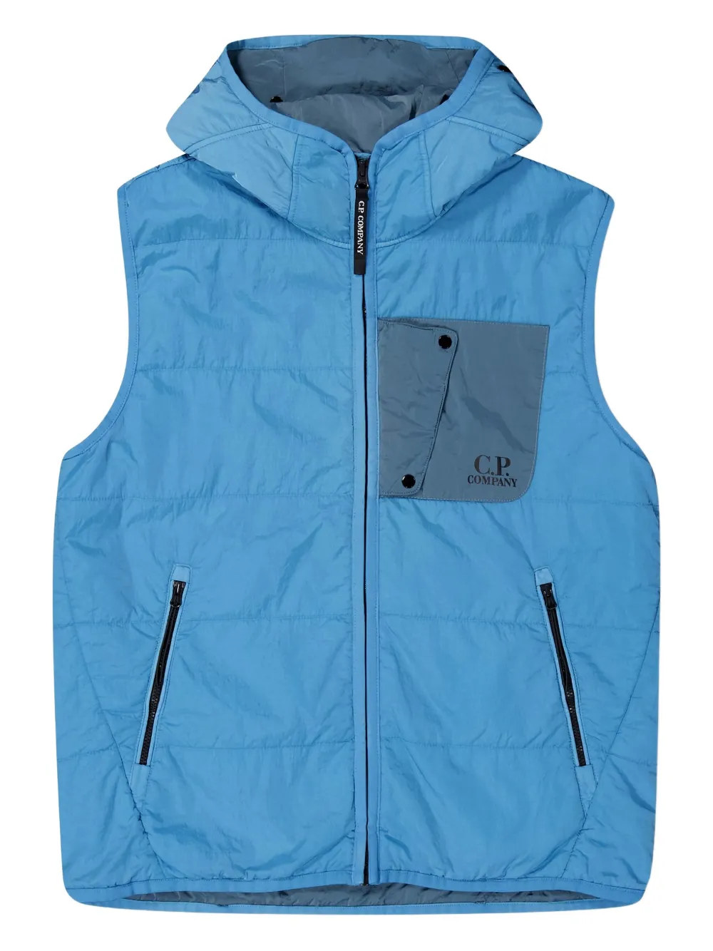 C.P. Company Kids hooded quilted gilet - ブルー C.P. Company Kids hooded quilted gilet - ブルー