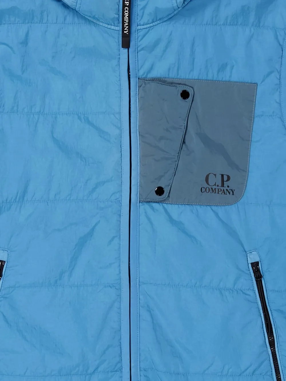 C.P. Company Kids hooded quilted gilet Blauw