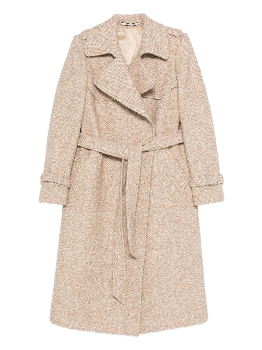 Tagliatore belted herringbone-pattern coat - Toni neutri