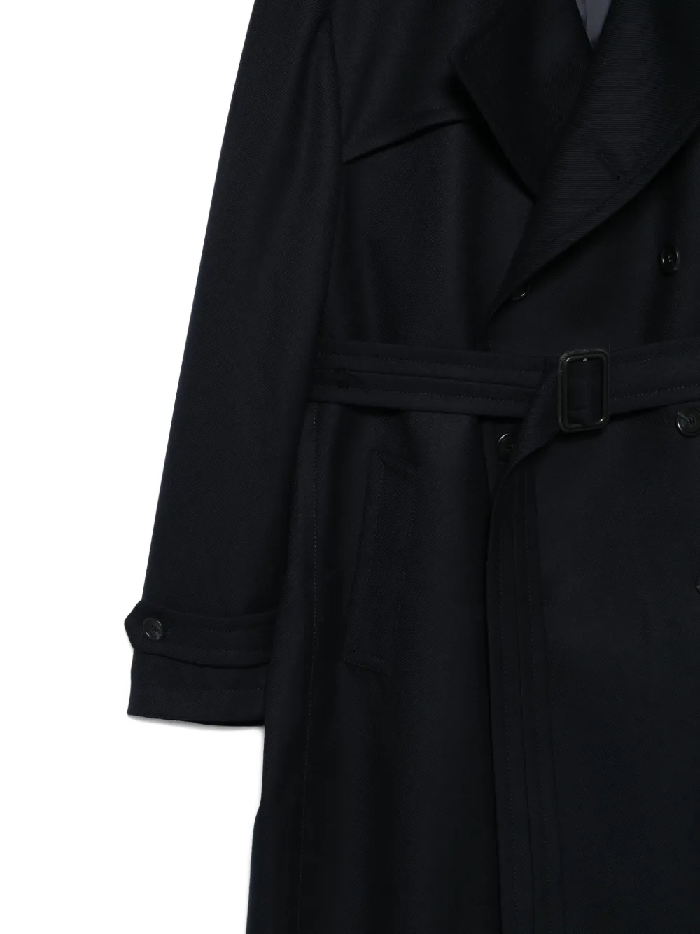 Tagliatore Belted Double-breasted Coat In Black