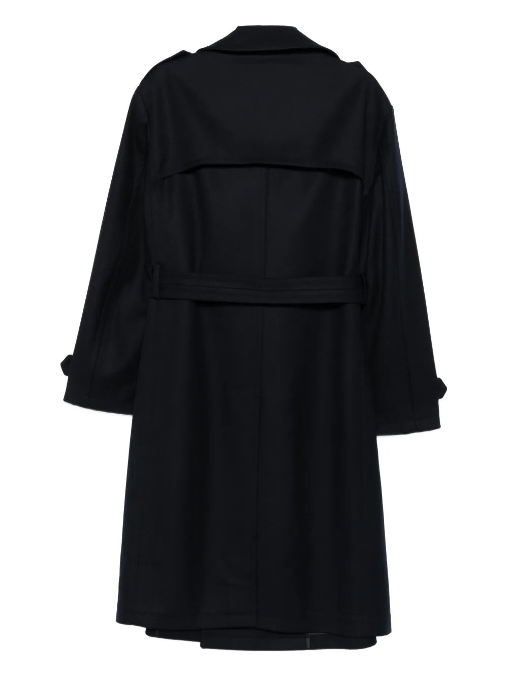 Tagliatore Belted Double-breasted Coat In Black