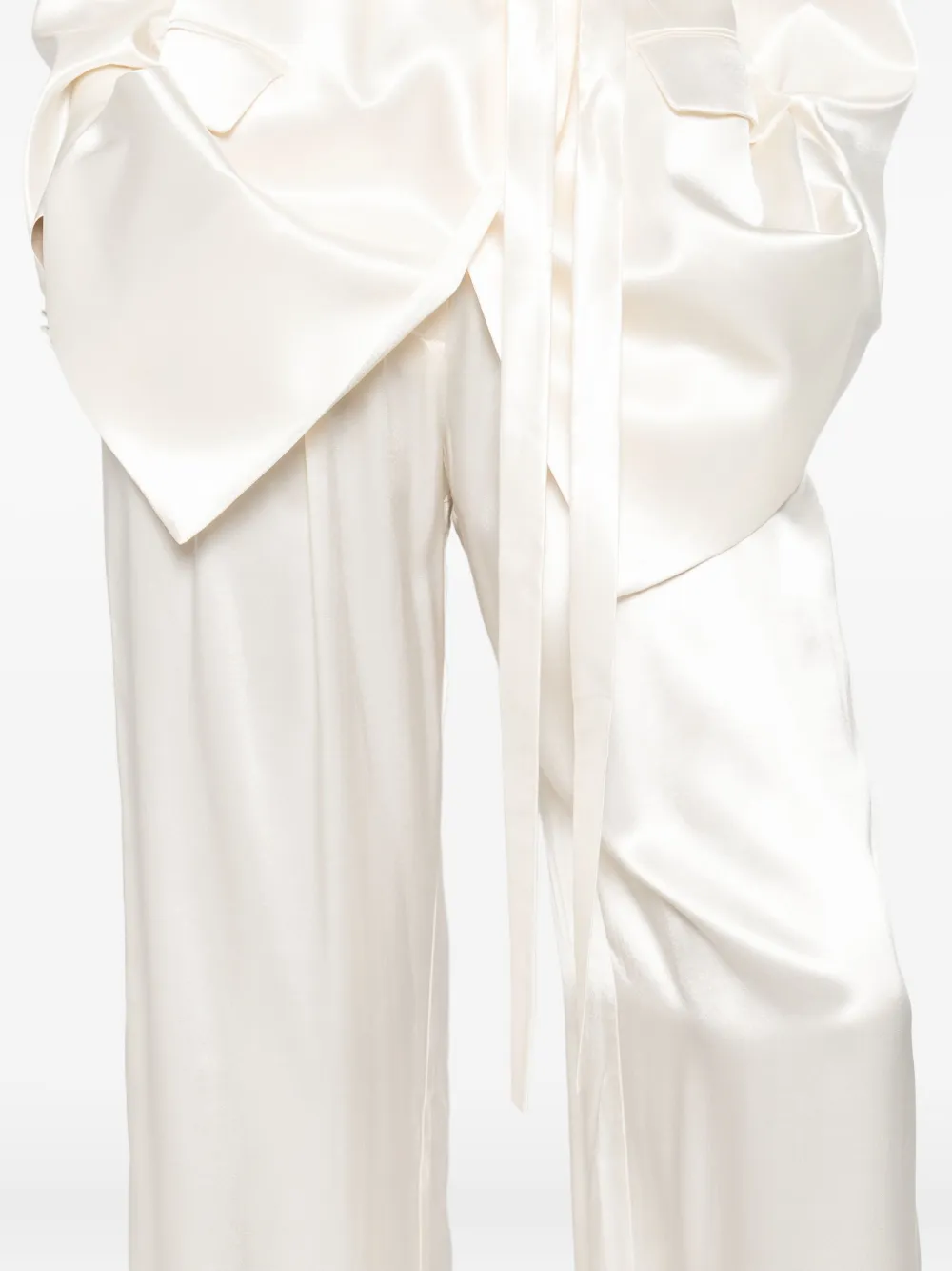 The Andamane Pleat-detail Trousers In White