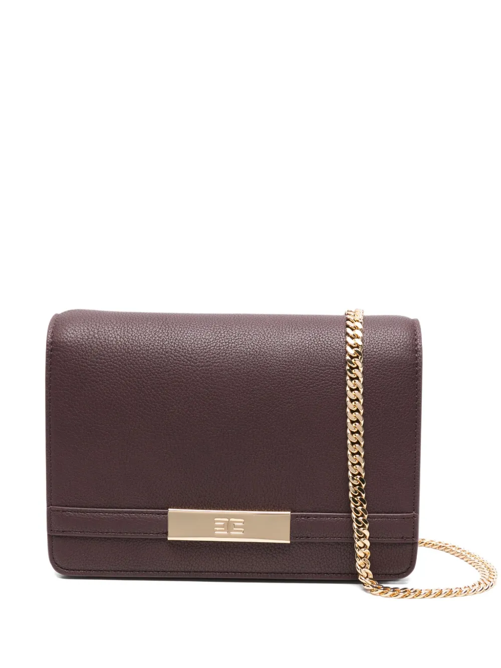 logo-plaque chain shoulder bag