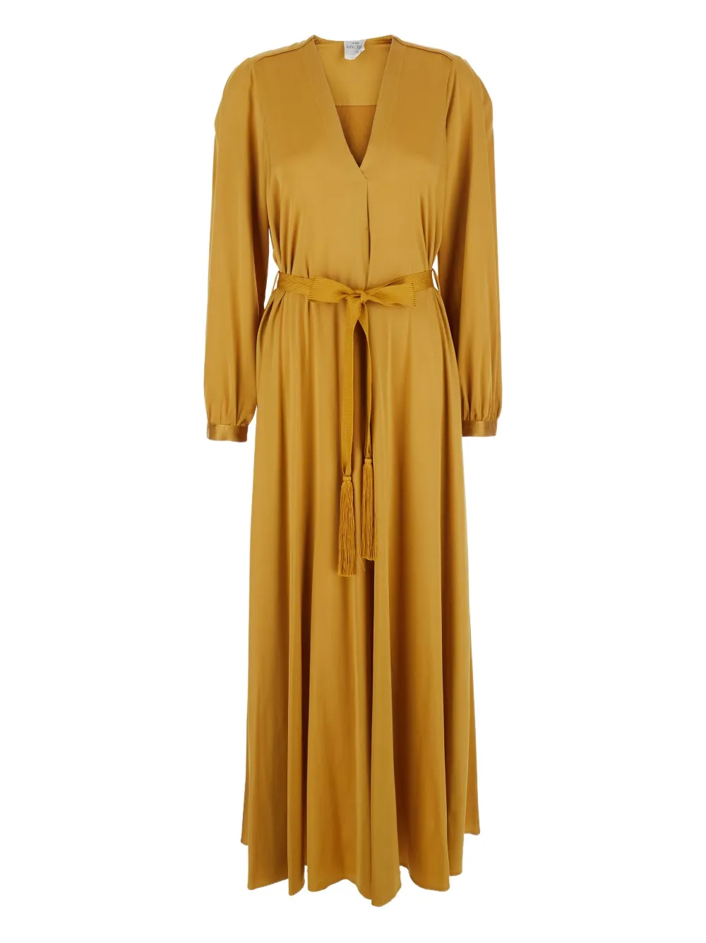 Forte Forte long-sleeved tassel-details day dress - イエロー Forte Forte long-sleeved tassel-details day dress - イエロー