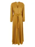 Forte Forte long-sleeved tassel-details day dress - Yellow