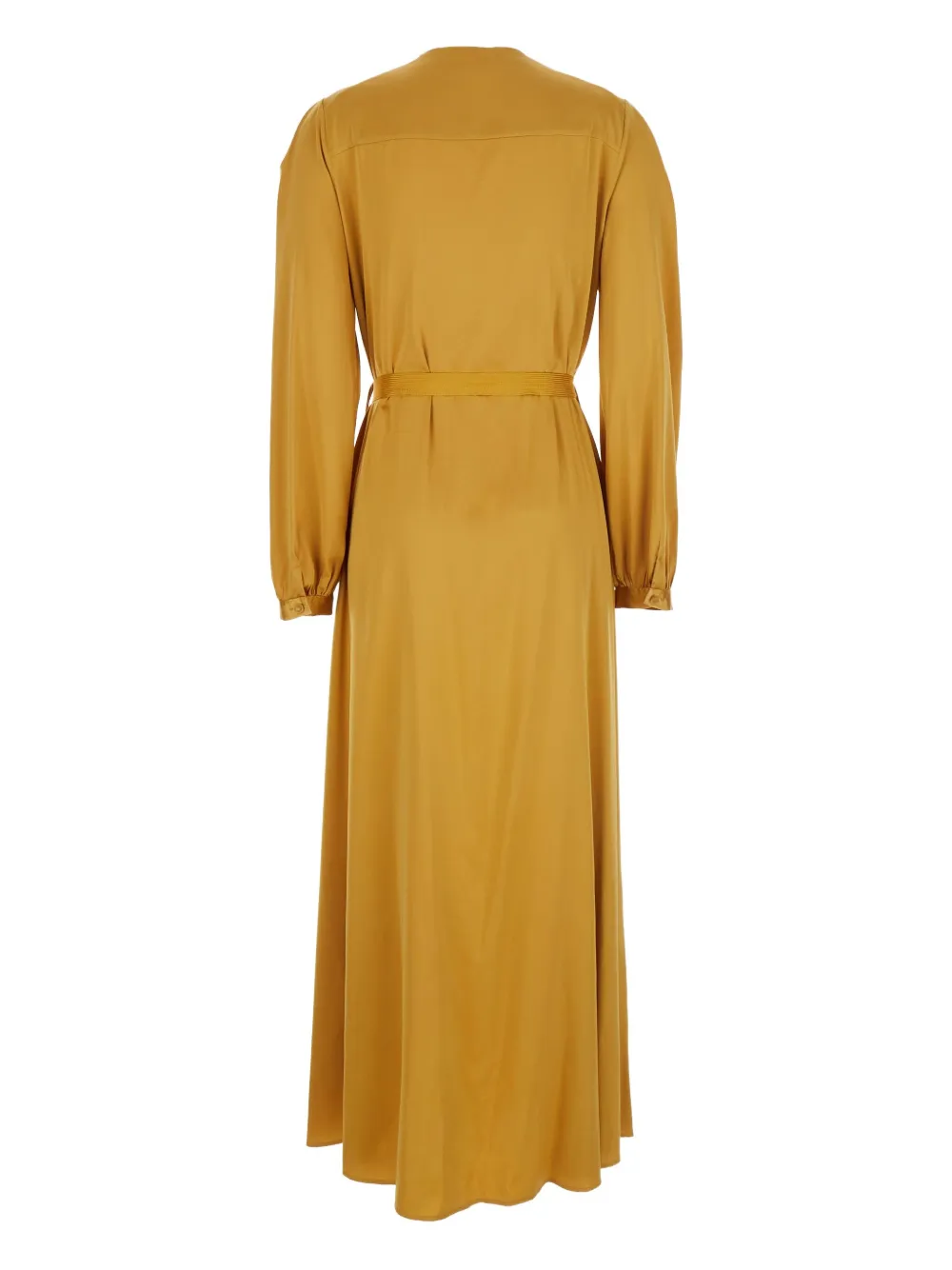 Forte long-sleeved tassel-details day dress Geel