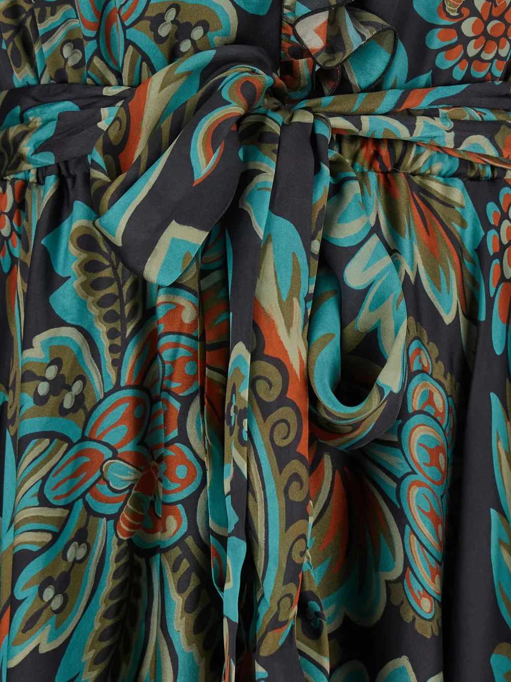 ETRO ruffled floral-print day dress Groen