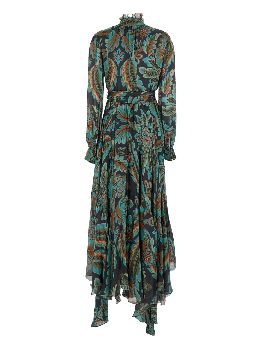 ETRO ruffled floral-print day dress Groen