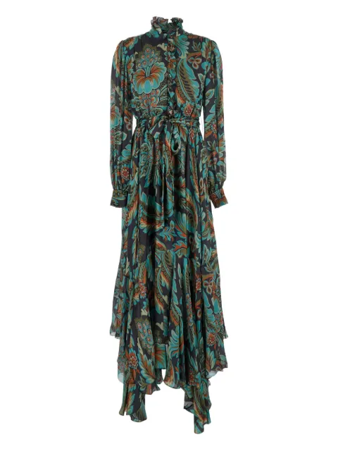 ETRO Gerüschtes Kleid mit Blumen-Print