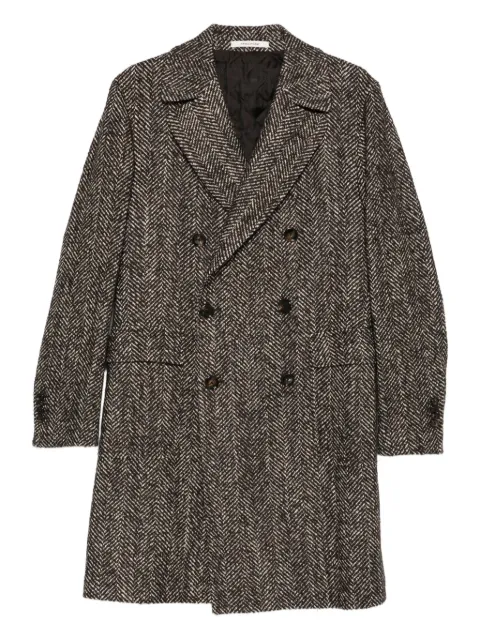 Tagliatore double-breasted herringbone coat