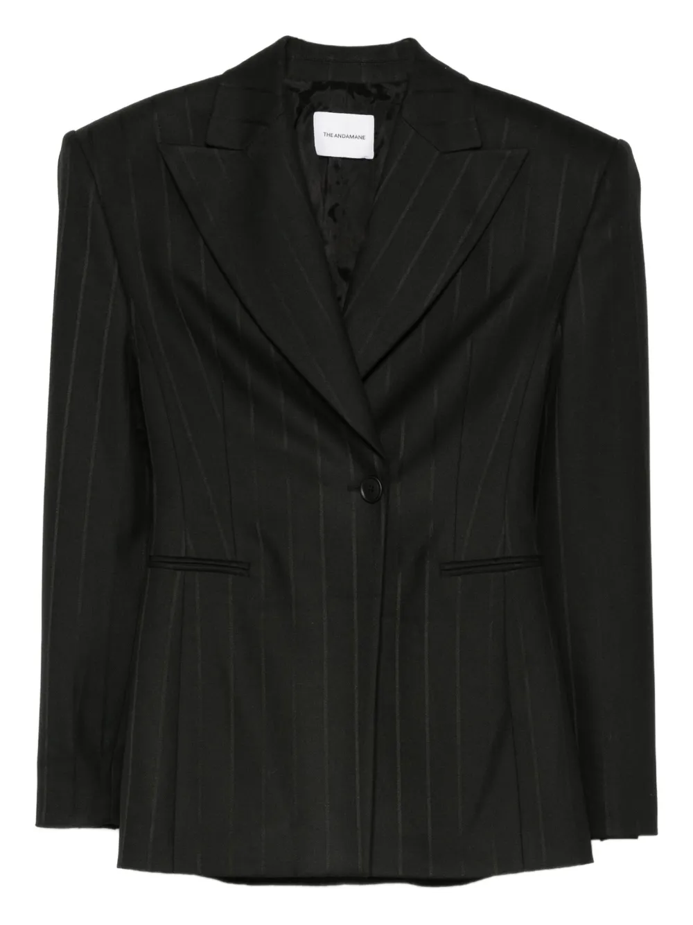 THE ANDAMANE Blazer met krijtstreep Zwart
