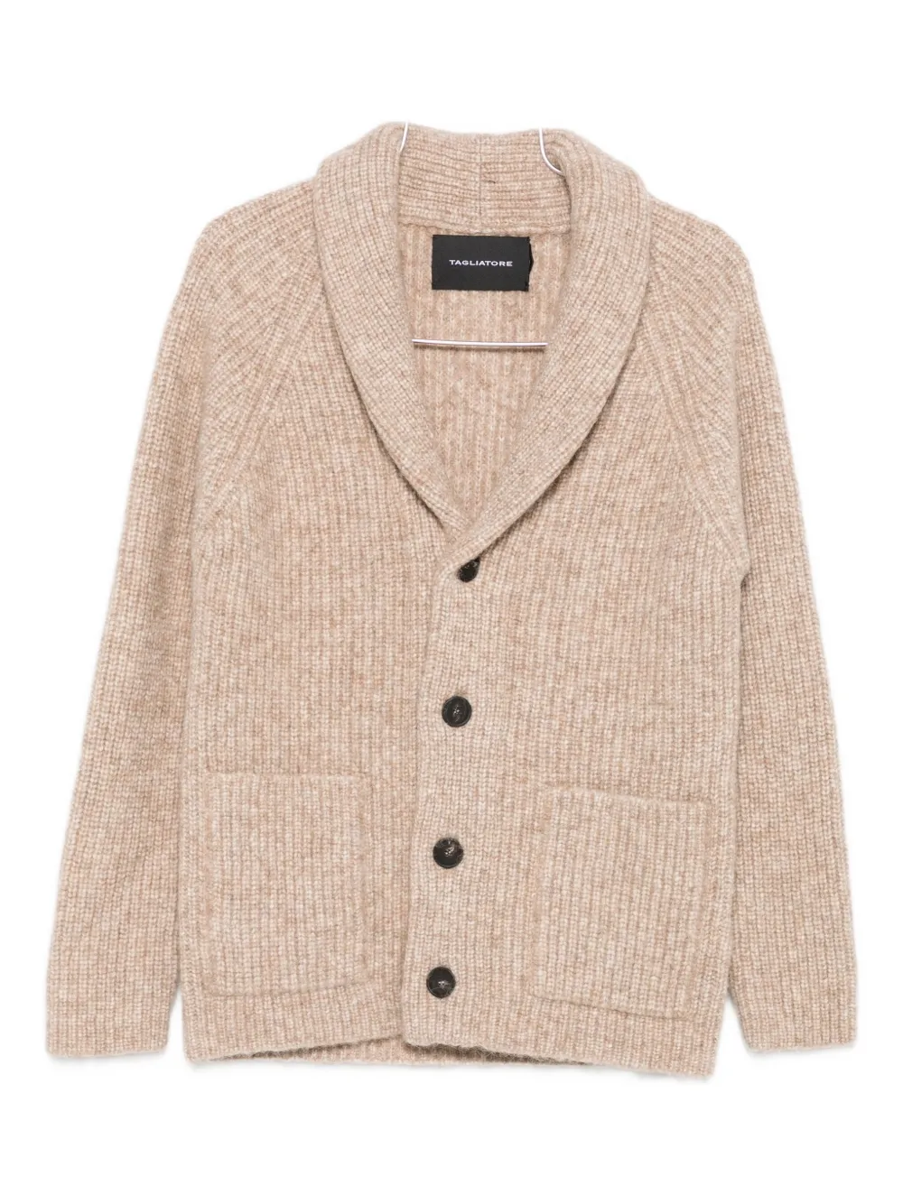 Tagliatore Shawl-collar Pocket Cardigan In Neutral