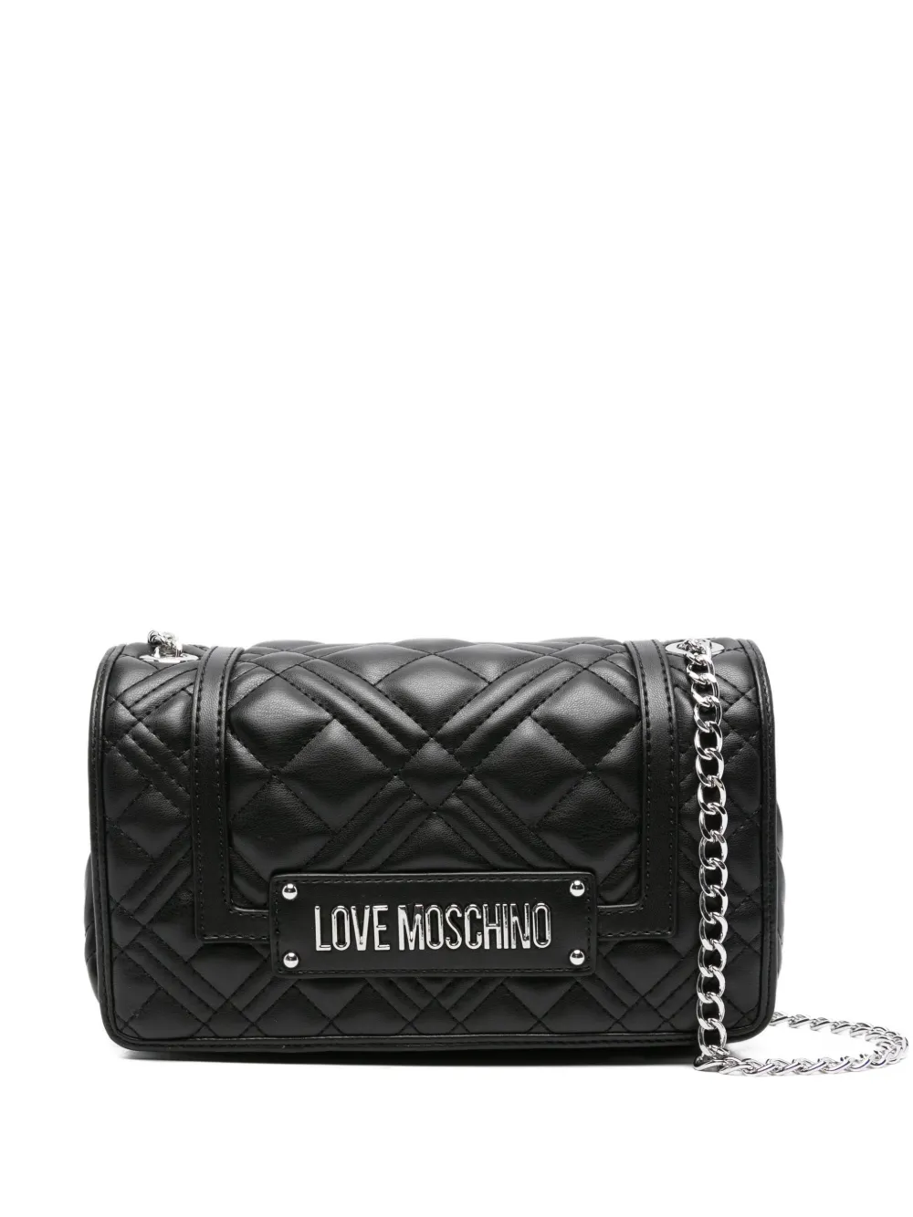 Love Moschino Medium crossbodytas met logoplakkaat Zwart