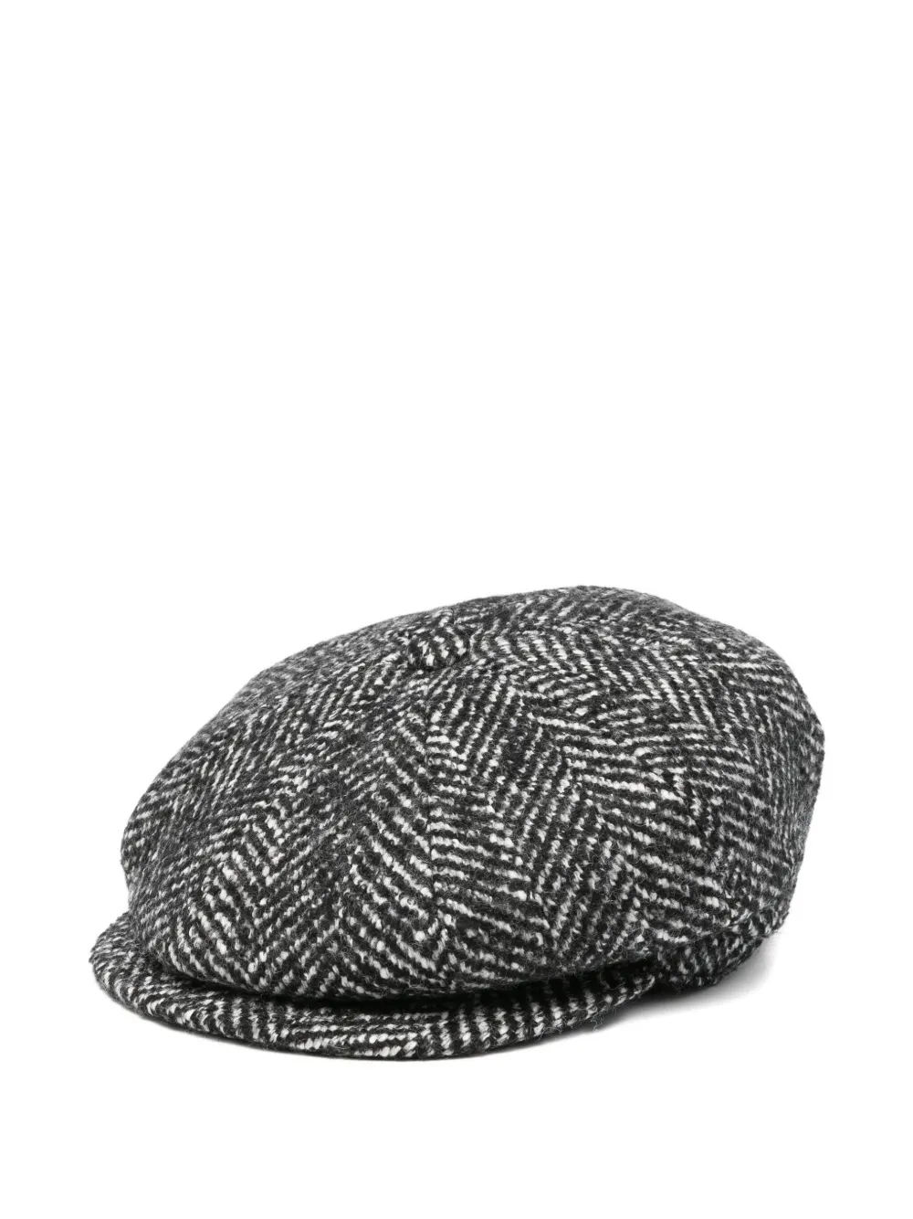 Tagliatore herringbone newsboy hat - Nero