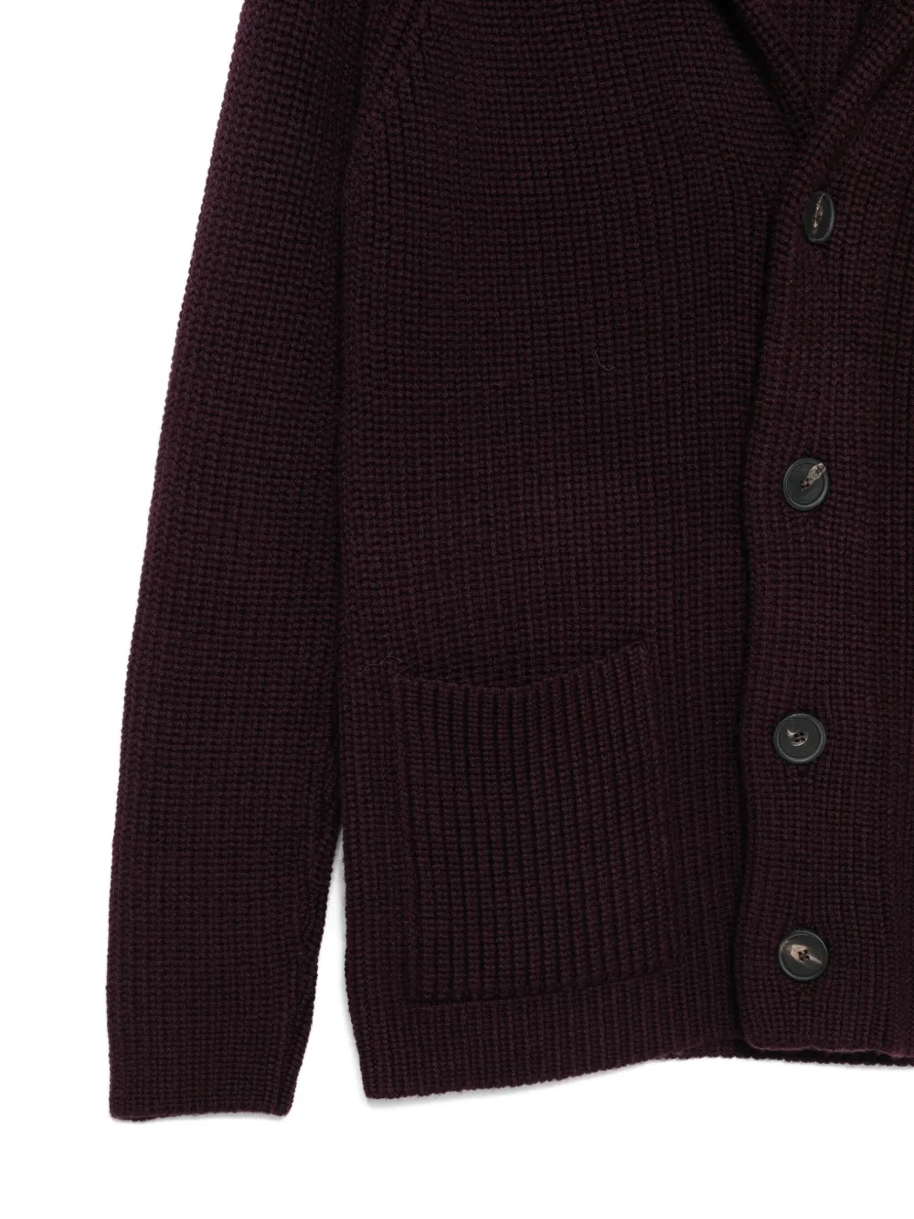 Tagliatore Shawl-collar Pocket Cardigan In Brown