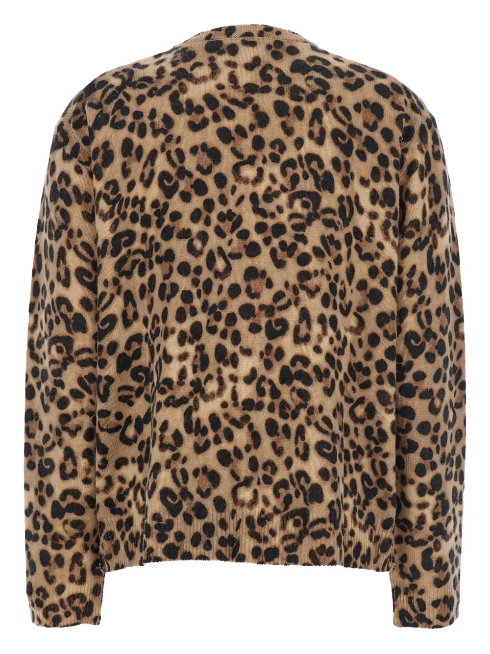 Semicouture leopard-print crew-neck sweater Zwart
