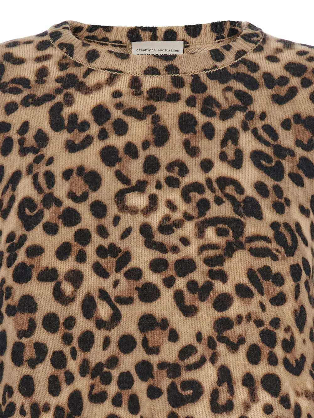 Semicouture leopard-print crew-neck sweater Zwart