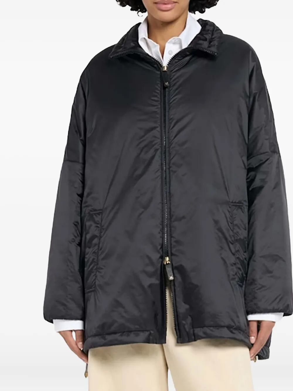 Max Mara Paris gewatteerd jack met rits Zwart