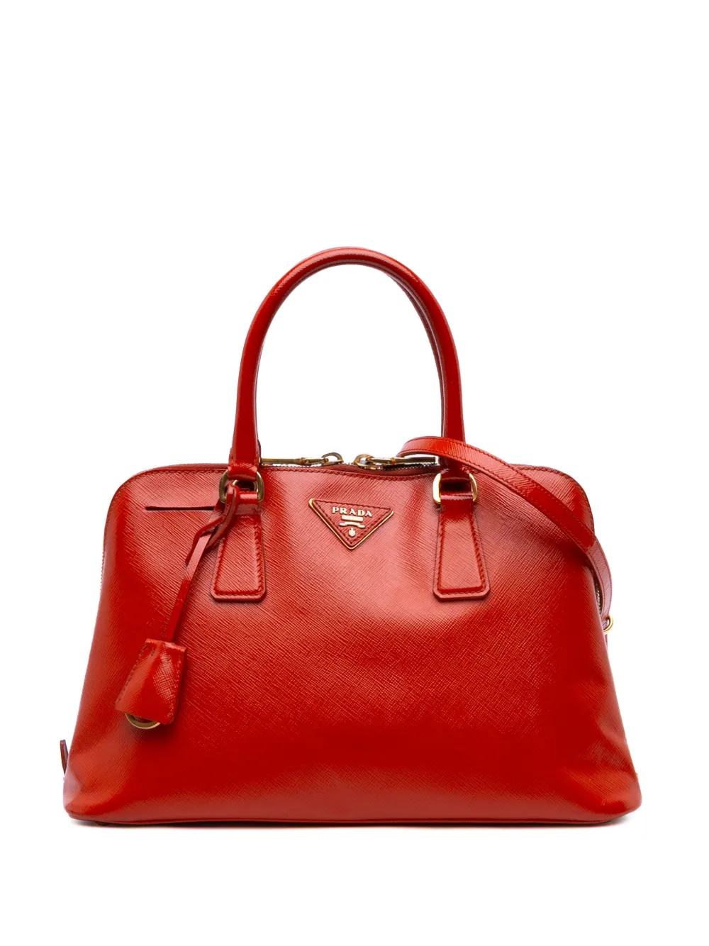 Prada Pre-Owned 2000-2025 ミディアム サフィアーノ ヴェルニーチェ プロムナード サッチェルバッグ - オレンジ Prada Pre-Owned 2000-2025 ミディアム サフィアーノ ヴェルニーチェ プロムナード サッチェルバッグ - オレンジ