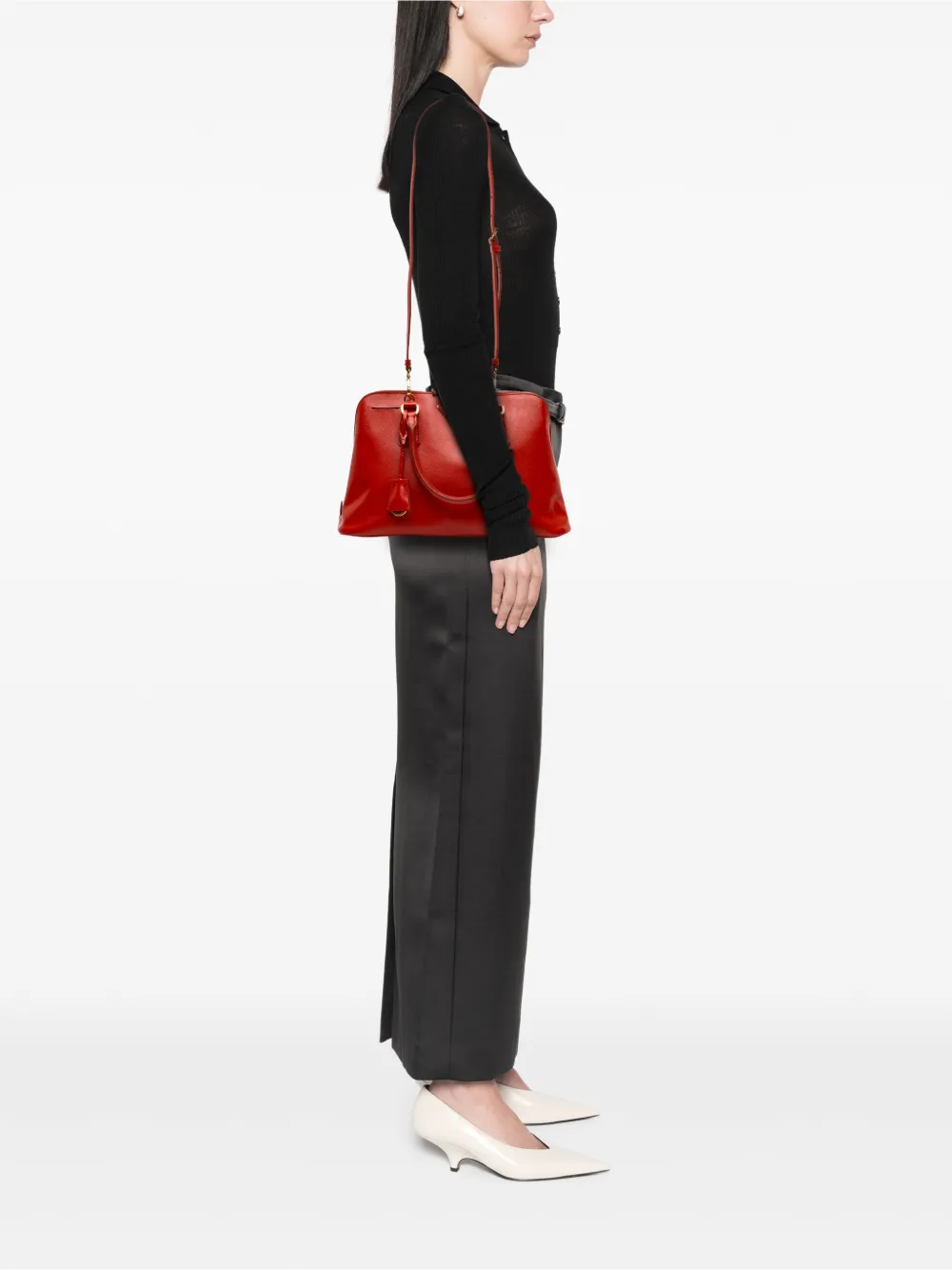 Prada Pre-Owned 2000-2025 Medium Saffiano Vernice Promenade satchel | Pre-Owned | Image 2