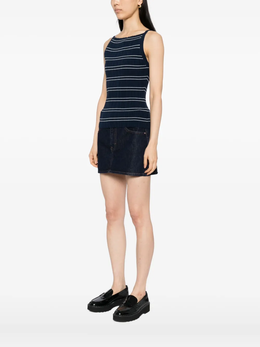 Paige Stripe Yuelia Tank Top In Blue