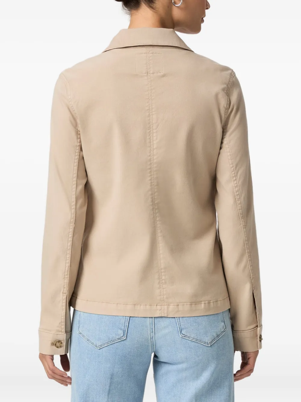 Paige Button-fastening Flap-pocket Jacket In Brown