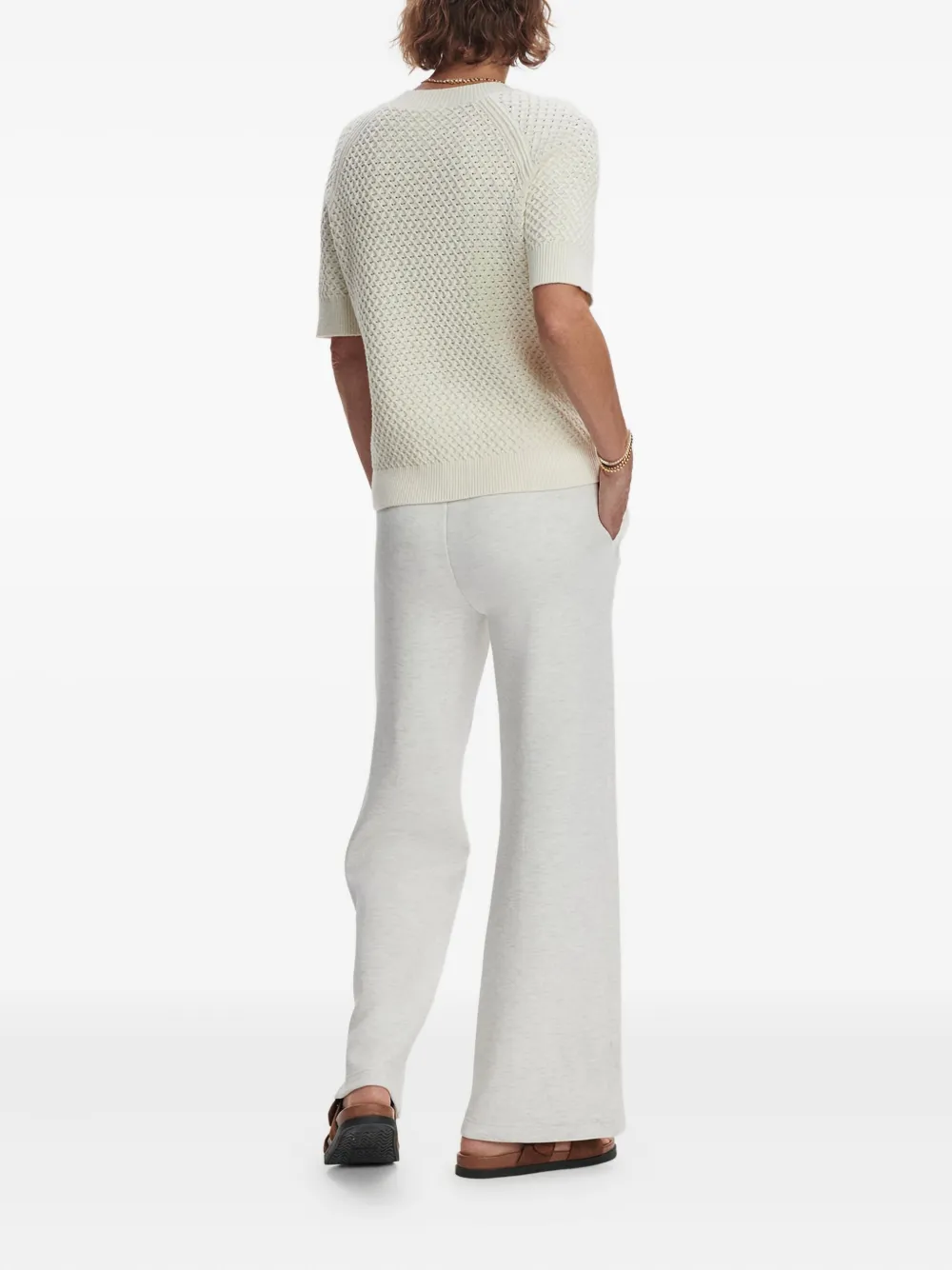 Varley Lucy Textured Short-sleeve T-shirt In Neutral