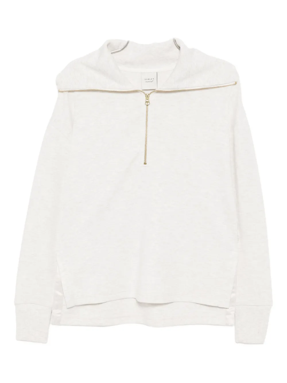 Varley Womens Ivory Marl Fleck Catherine Half-zip Jersey Sweatshirt In Neutral