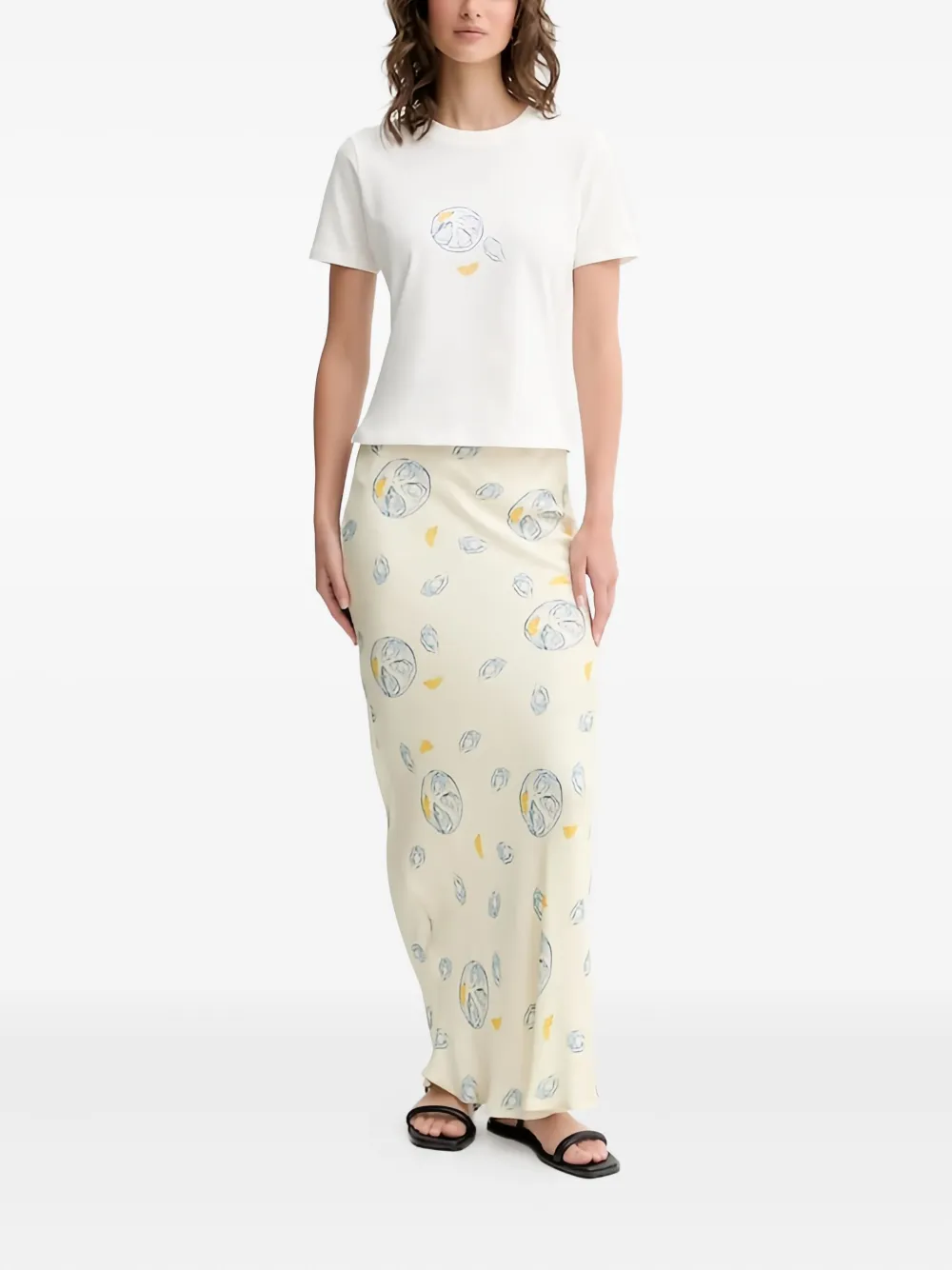 NEVER FULLY DRESSED oyster-print skirt - Beige