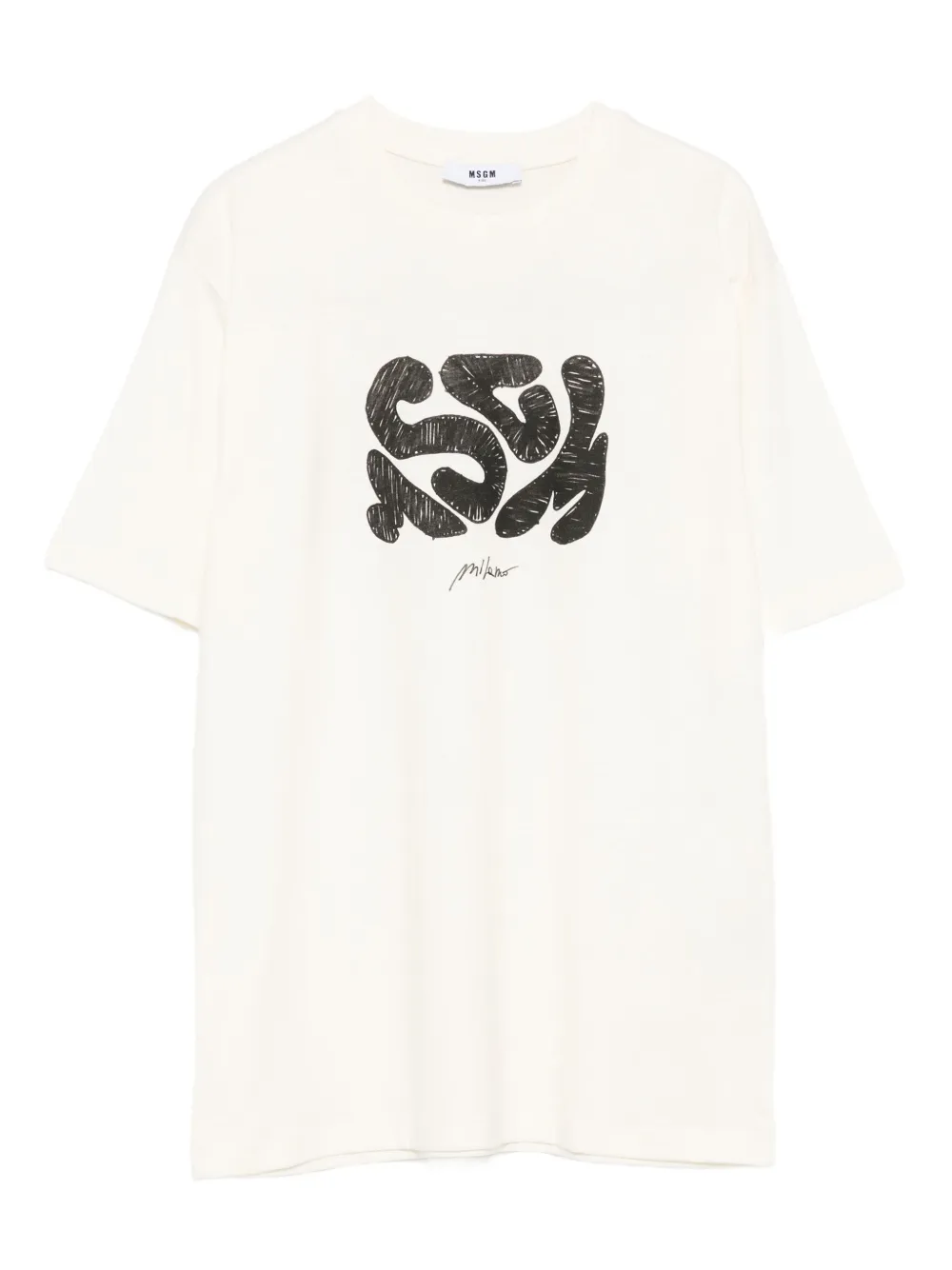 Msgm Kids' Logo-print T-shirt In White