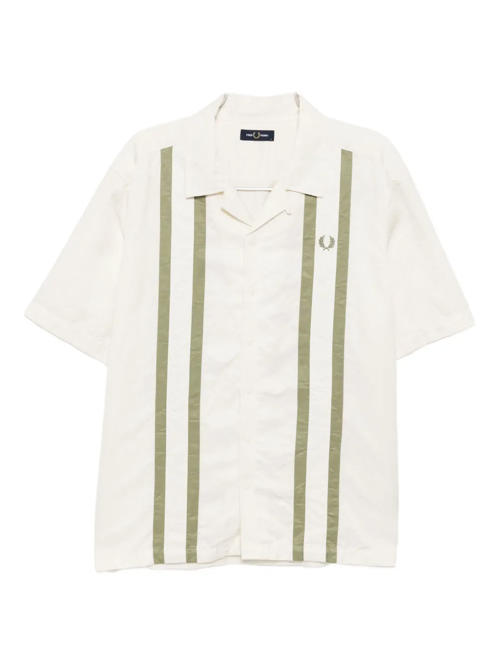 Fred Perry Logo-embroidered Striped Shirt In White