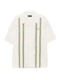 Fred Perry logo-embroidered striped shirt - Neutrals