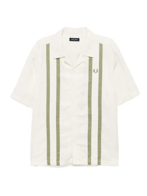 Fred Perry logo-embroidered striped shirt