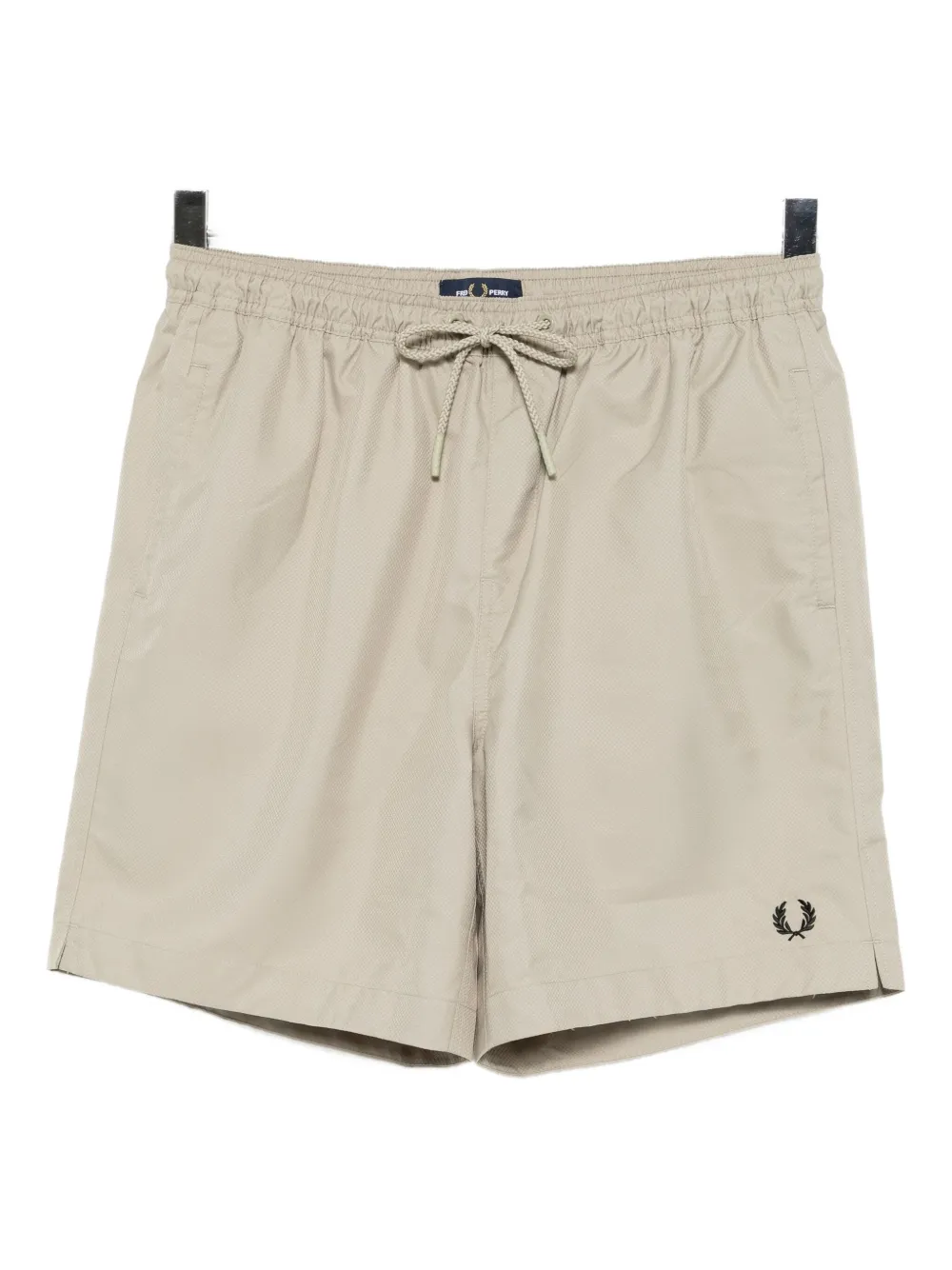 Fred Perry Logo-embroidered Shell Swim Shorts In Gray