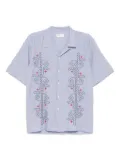 Universal Works embroidered cotton shirt - Blue